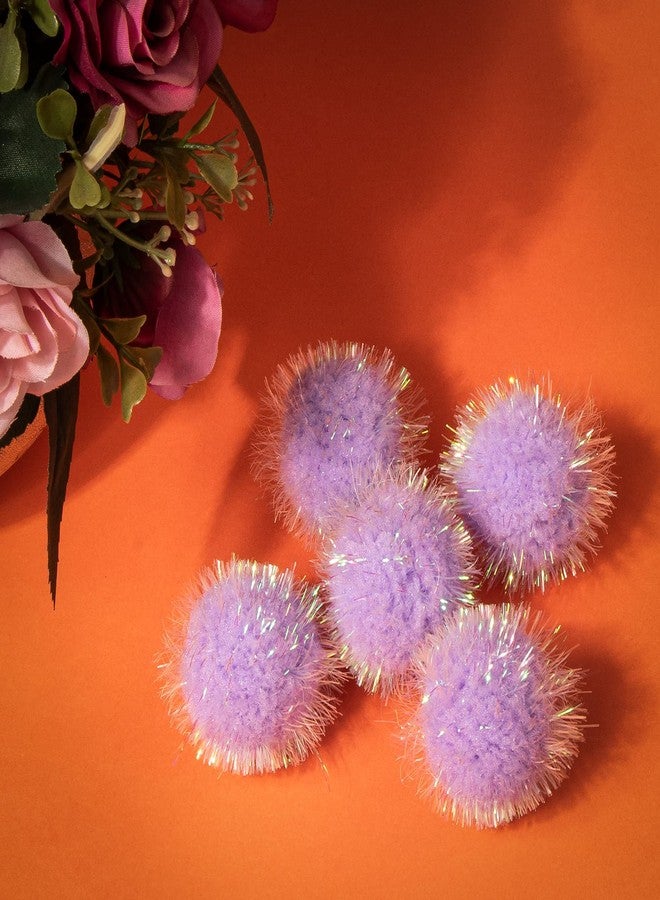 VAPKER 30 Pcs Cat Ball Toys Sparkle Balls Extra Large 2 Inch Cat's Favorite Chase Glitter Ball Glitter Tinsel Pom Poms Balls Purple Color - Image 5